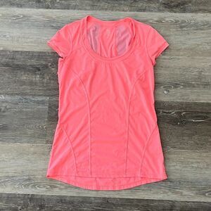 Zella Sunny Run Tee Shirt Pink Yoga Barre Breathable Mesh Sz Small Barbie Pink